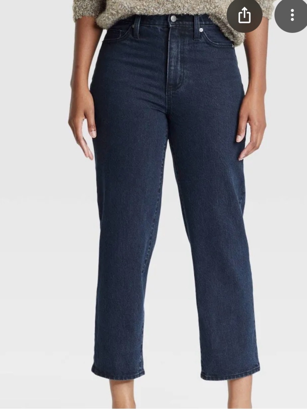 🩷 Universal Thread High Rise Slim Straight Women’s Cropped Jeans in Dark Blue 10